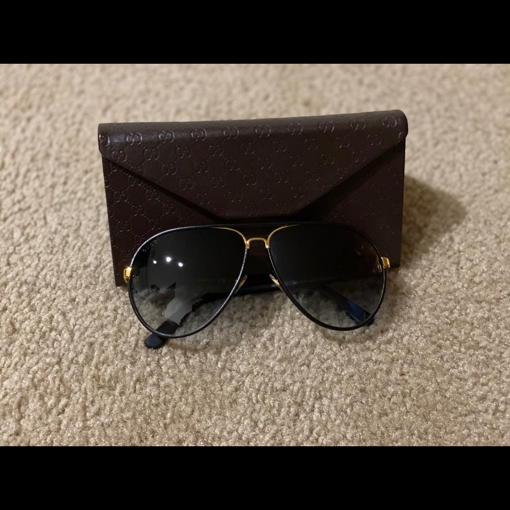 Gucci Sunglasses (Black Leather)